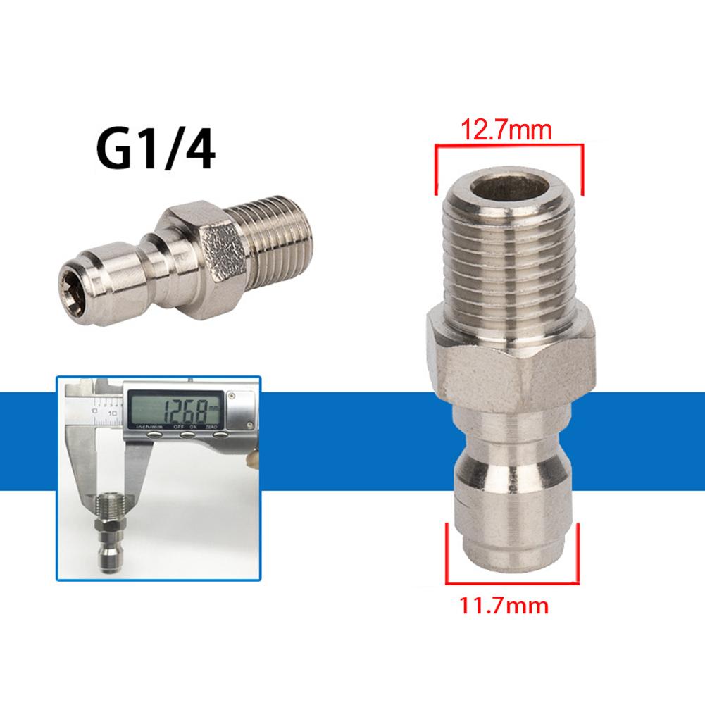 High Pressure Washer Connector 1/4 Inch Quick Release Connector Coupler Fitting For Garden Hoses Car Washer Lance Connector G1/4