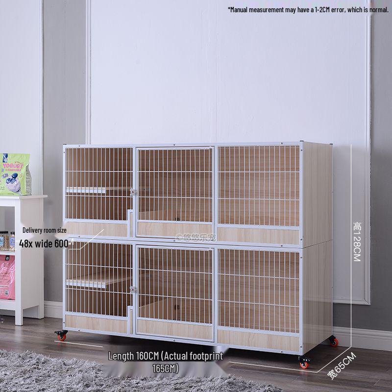 Three-Tier Solid Wood Cat Breeding & Boarding Cage with Birthing Room