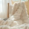 Bubble Plush Double Sided Blanket - Super Soft Thick Fleece Throw for Student Dorm Office Nap Sofa Cover Bed & Living Room Warmth