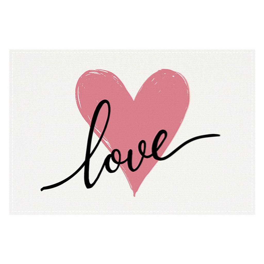 Love Valentine's Day Meal Mat, Festival Party Restaurant Decoration Tablecloth, Home Kitchen Table Insulation Mat 1pc