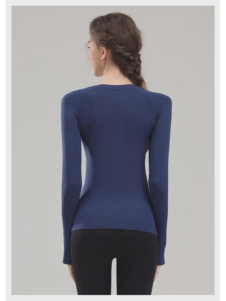 High-End Damen Slim-Fit Langarm Fitness-Tops für Pilates, Yoga und Herbstlauf