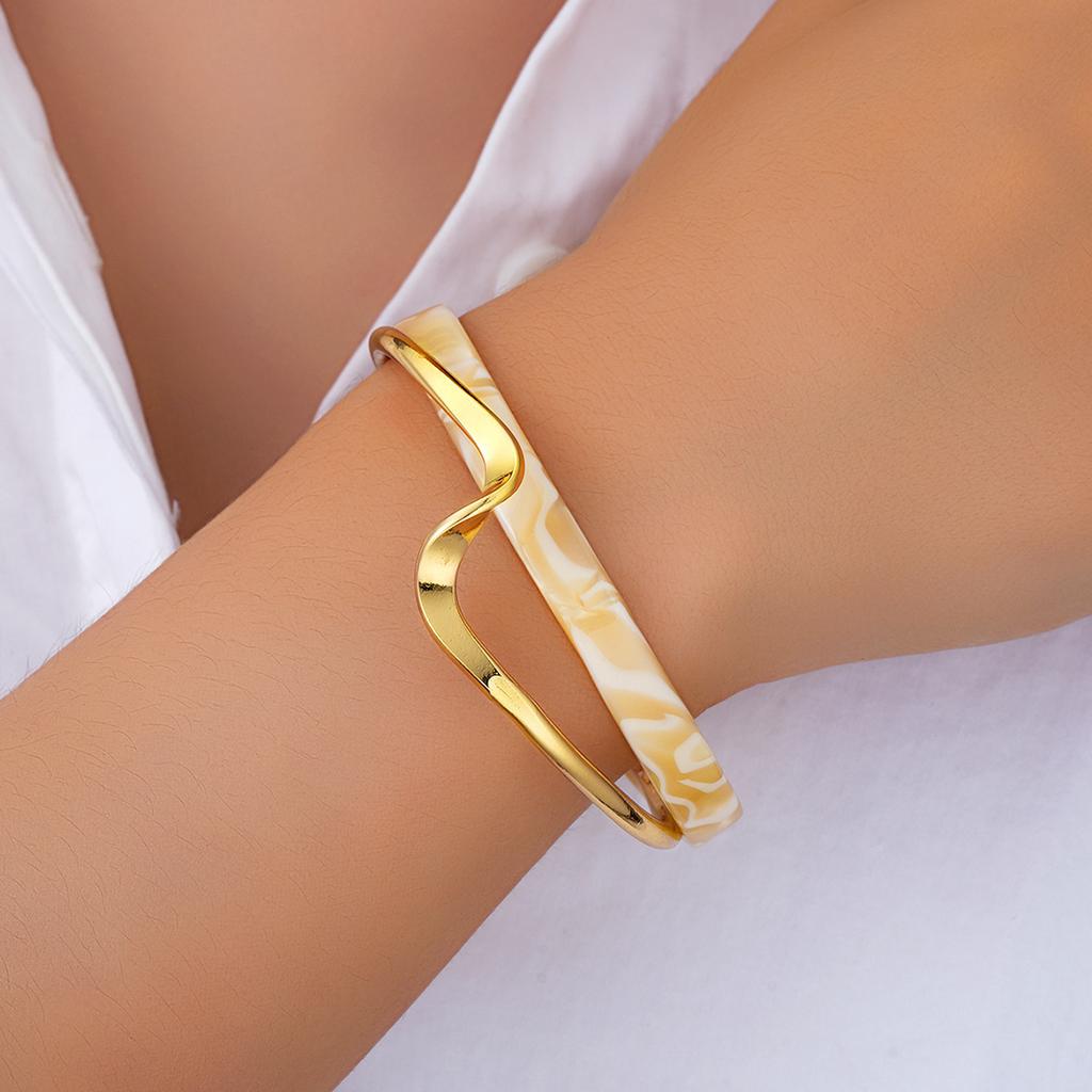 Exaggerated Niche Design Sense Metal Round Bracelet Geometric Personalized Bracelet