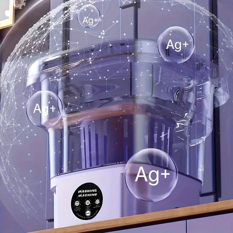 8L Foldable Mini Washer: Fully Automatic Portable Compact Clothes, Underwear, Underwear and Socks Washer