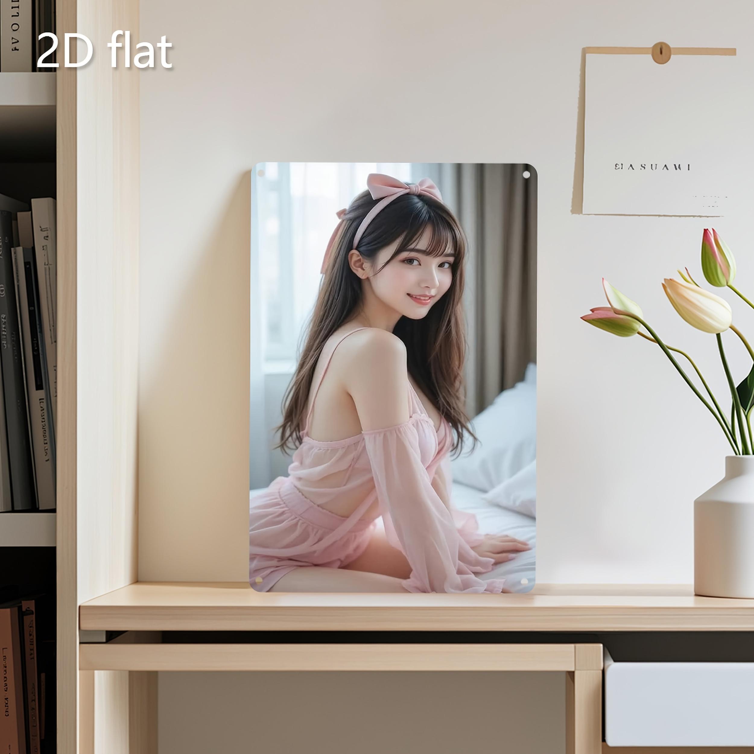 Линь Иу Корейский Художник Железная Пластина Живопись 2D Плоское Металлическое Настенное Искусство с Предварительно Просверленными Отверстиями 20x30cm（7.8x11.8inch）