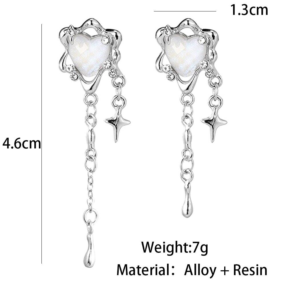 Ladies Tassel Earrings Moonstone Love Romantic Surround Light Extravagance High Sense Mangxing Earrings Trend Su Earrings