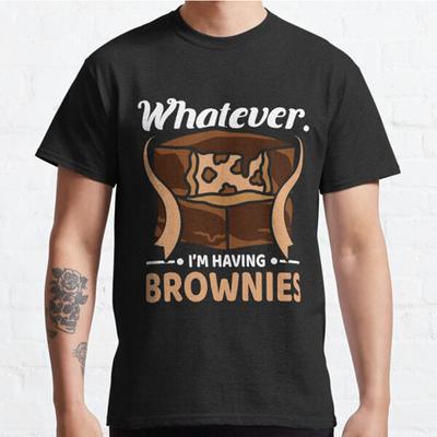 Men Fashion Casual Short Sleeves Whatever I'm Having Brownies Tops Aesthetic Vintage Oversized T-shirts