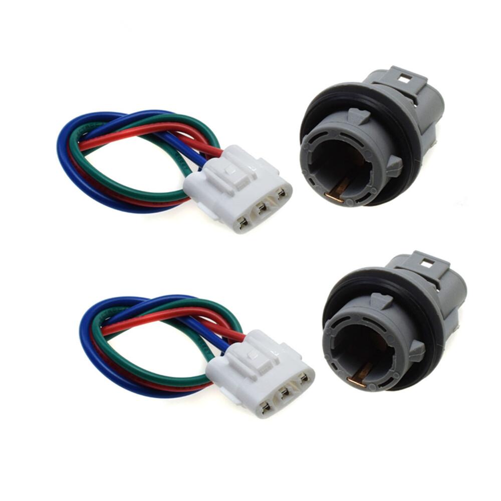 2×Front Turn Signal Light Socket Connector Harness W/ 3-Wire Kit For Honda Civic