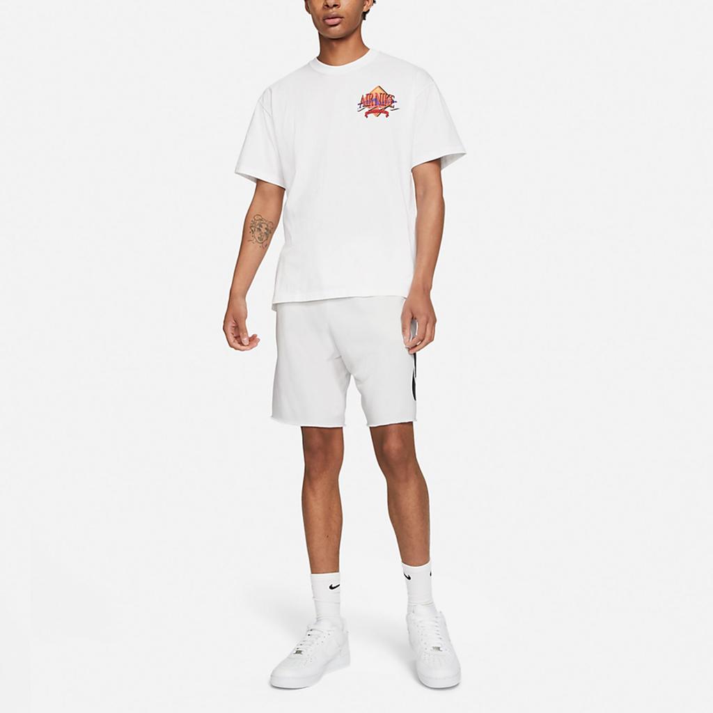 Nike T Shirts Men's White Crew Neck Moderate Straight Fit DD1377-100