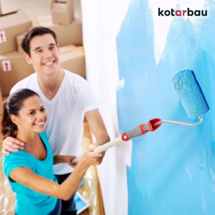 Lot de 10 rouleaux de peinture avec manche en caoutchouc - Pour travaux de peinture et de rénovation - 70 mm - KOTARBAU®