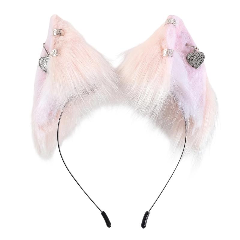 Realistic Cosplay Foxes Ears Hairband Lightweight Headband Comfortable Design For Halloween Stage Performances Daily Use