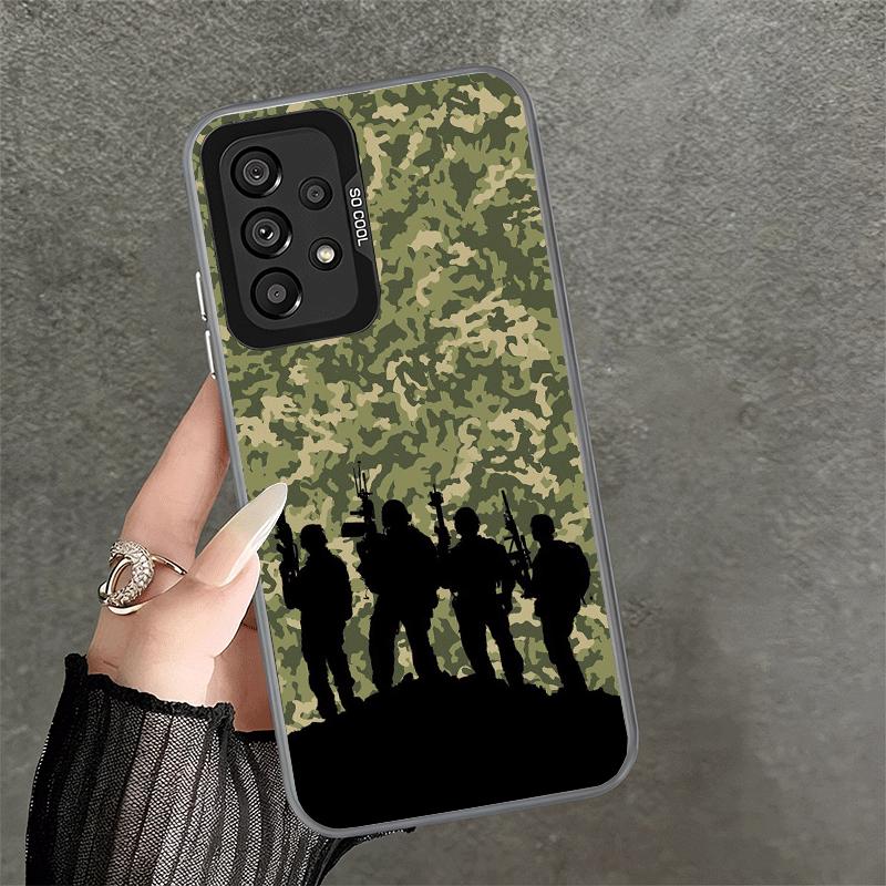 Camouflage Military Pattern Soft Phone Case for Samsung A17 A16 A15 A14 A13 A57 A56 A55 A54 A53 A37 A36 A35 A34 A33 A26 A25 A24