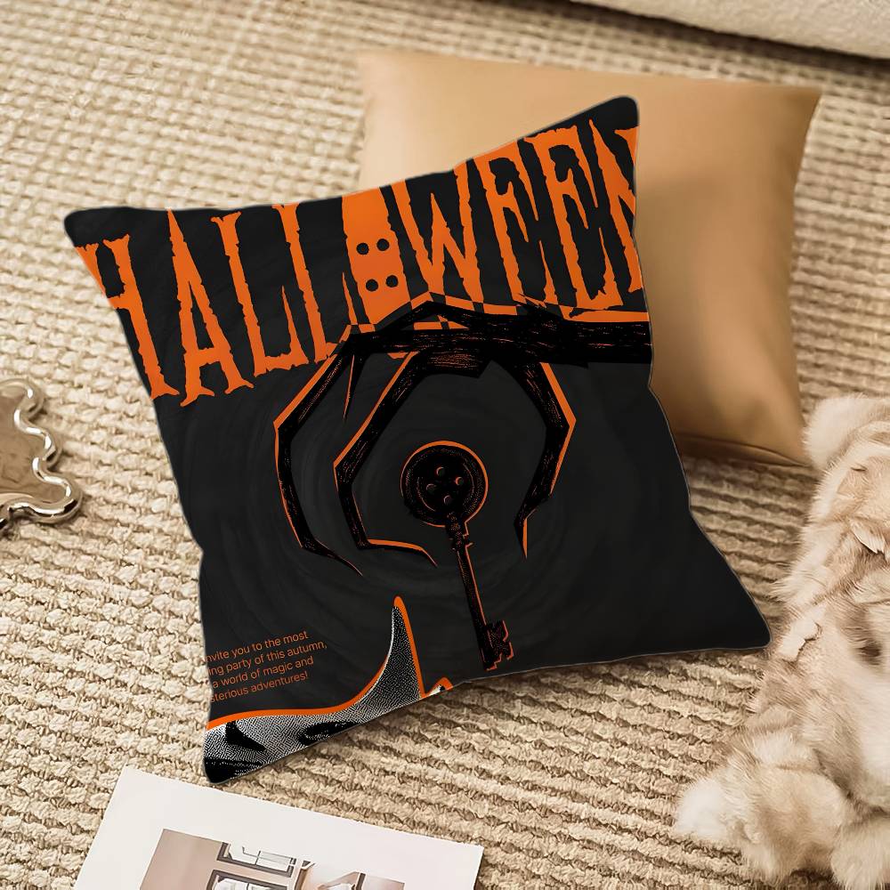 Halloween Witch Hat Skull Pillow Case Antidustmite Invisible Zipper Sofa Bed
