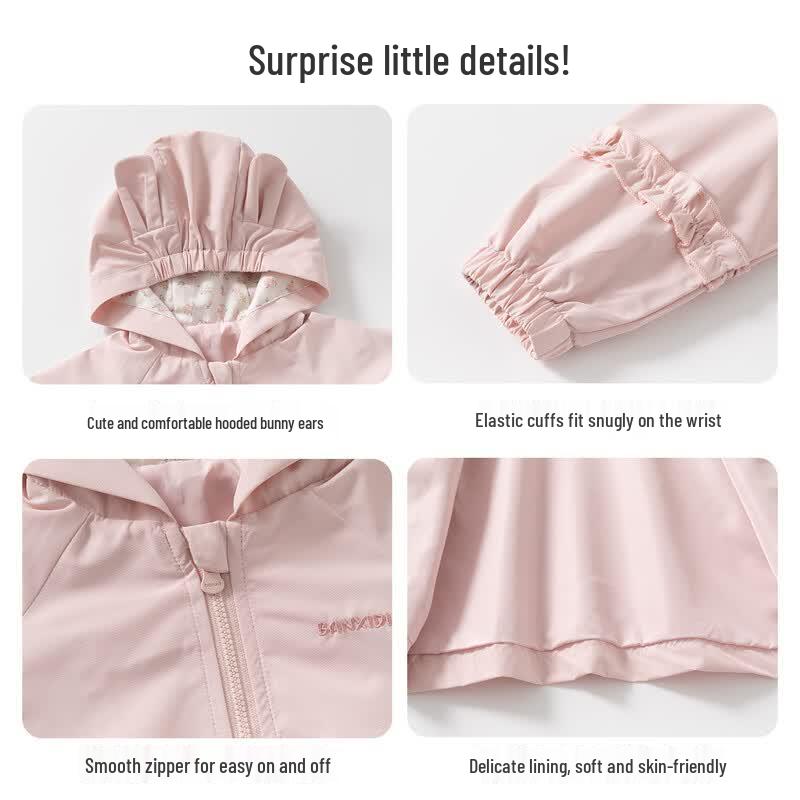 Banxidi Girls' Hooded Windproof Jacket