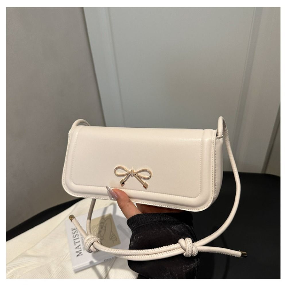 Korean Bow Crossbody Bag Solid Color Underarm Bag All Match Armpit Bag Women