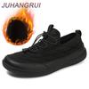 Plus Big Size 50 Winter Mens Wide Toe Barefoot Cotton Shoes Waterproof Womens Casual Footwear Fleece Warm Fur Thicken Non-Slip