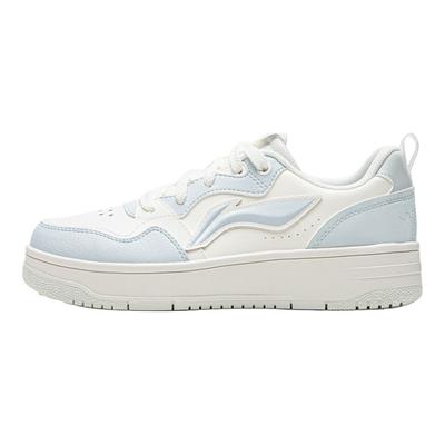 Li Ning Tianji Weich Rutschfest Abriebfest Höhensteigernd Niedrig geschnitten Skateboard Schuhe Damen Weiß Blau AGCW068-1