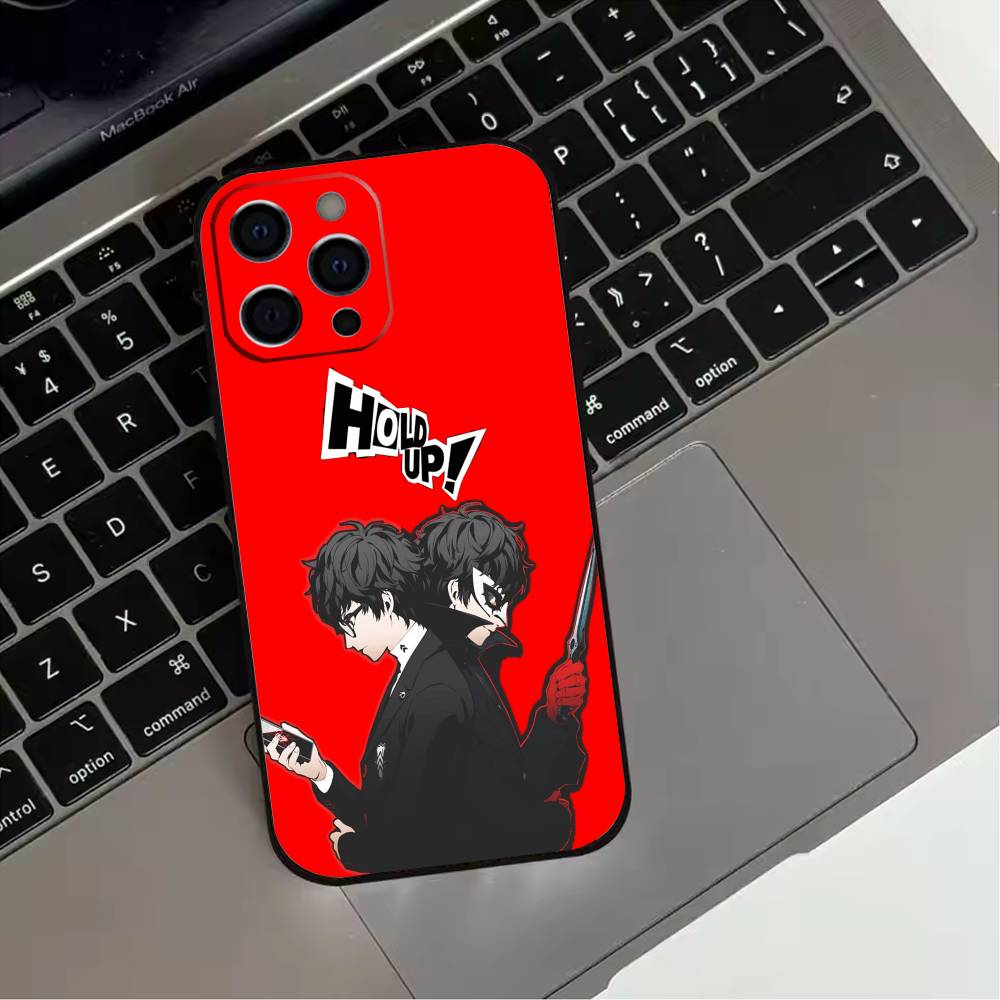 Game P-Persona 5  Phone Case For iPhone 17,16,15,14,13,12,11 Plus,Pro Max,XS,Soft Silicone Black Cover