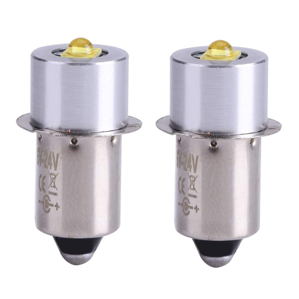 Atyhao Flashlight LED Replacement Bulb for Maglite, 6-24V 5W LED-P13.5S, 200 Lumens, High Output, Long Lifespan, Universal Replacement Bulb (2-Pack)