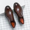 Large Size Three-joint Leather Shoes Men's Size 38-46 2025 Spring and Autumn Thick Sole Height Increase Business Leathershoes