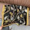 Autumn and Winter Retro Leaf Mother Scarf Imitation Cashmere Jacquard Four Shuttle Scarf Women's Warm Thickened Scarf Shawl