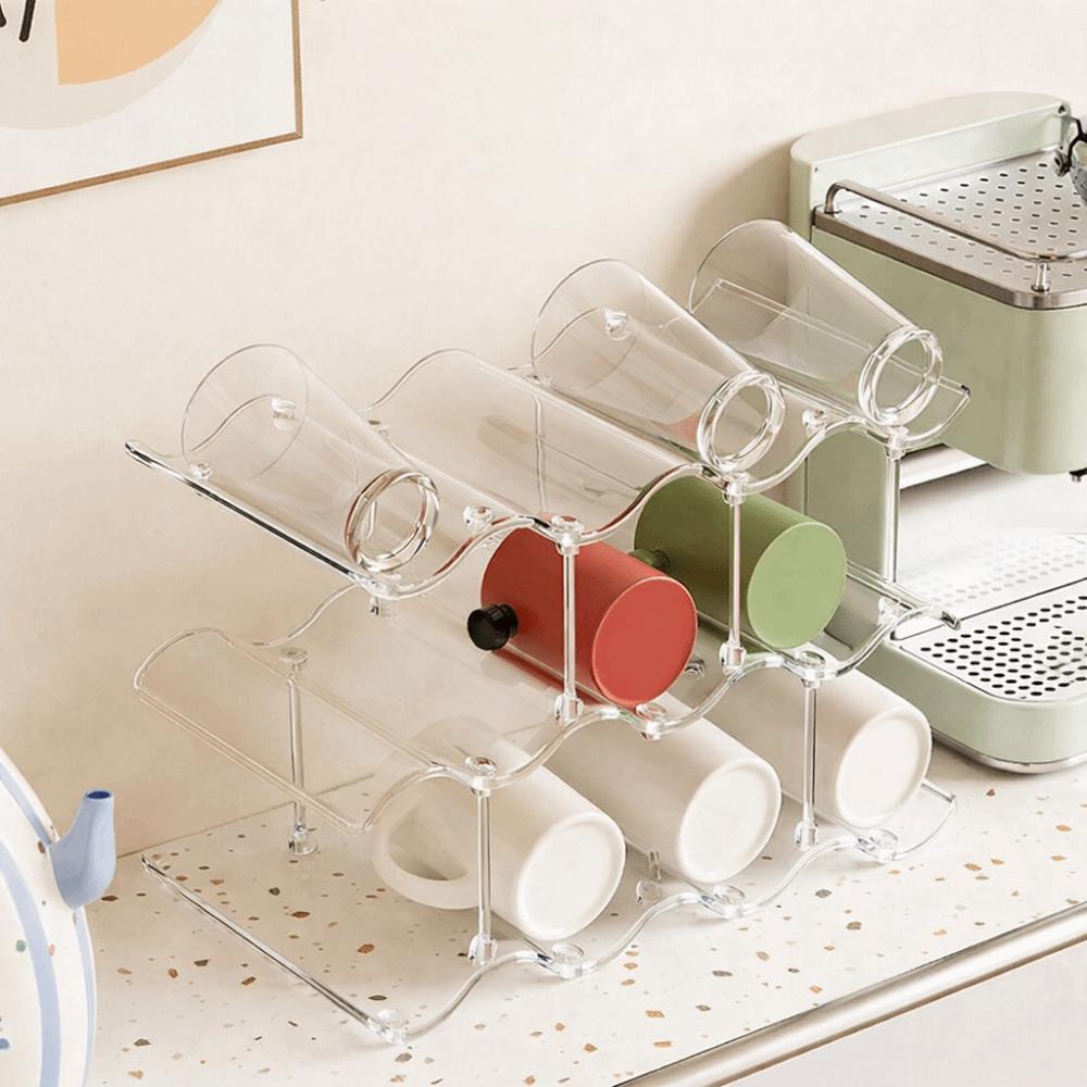 Étagère de Rangement pour Tasses à 2/3/4 Niveaux Étagère de Rangement pour Bouteilles d'Eau Porte-Gobelets d'Eau Bar