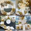 Metallische Goldene Ballons Girlande Weißer Sand Ballonbogen Set Geburtstagsparty Babyparty Hochzeit Jubiläum Abschlussfeier Dekoration