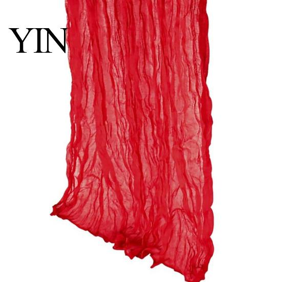 Elegante Tafelrunner Kaasdoek Runner, Boho Rustieke Gaas Gekreukt Boerderij Duurzaam Doorzichtig voor Bruiloft Feest Babyshower Verjaardag Huisdecoratie Eetkamer