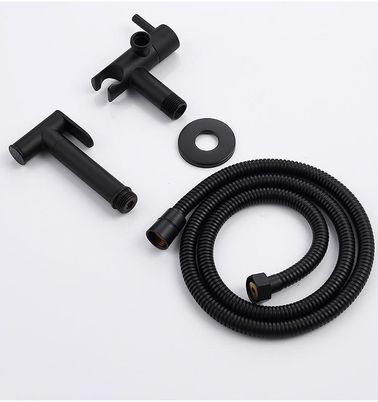 Gold Brass Bidet Faucet Black Handheld Toilet Bidet Bathroom Set Shattaf Sprayer Portable Hygienic Shower Gray