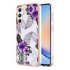 For Samsung Galaxy A25 5G (Global) (161.0 x 76.5 x 8.3mm) Case with IMD Marble Flower Pattern TPU Mobile Back Cover