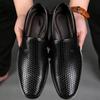 2024 New Men Loafers Leather Shoes Summer Hollow Breathable Oxfords Man Casual Shoes Slip On Formal Dress Shoes for Sneaker