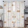 Cute Kitchen Curtains for Living Room Shades Window Curtain Home Interior Curtains 2 Pieces Tulle for Bedroom Partition Blackout