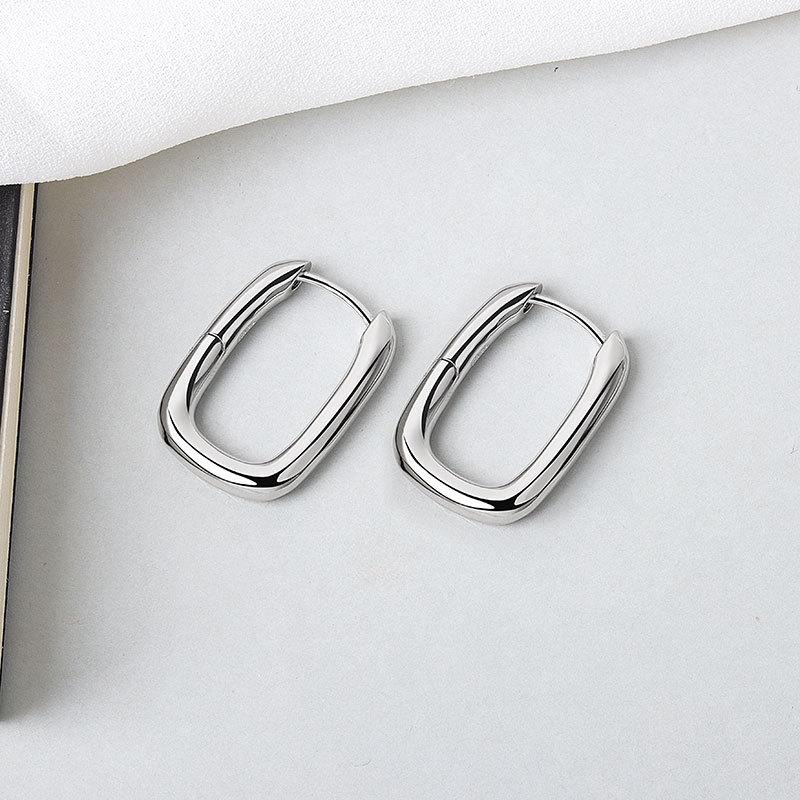 

Prevent Allergy Authentic 925 Silver Earrings Charm Women Trendy Jewelry Vintage Simple O Shaped Party Accessories Gif