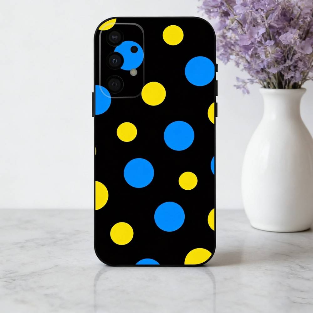 P-Polka D-Dot A-Art Phone Case For Samsung Galaxy A73,A72,A71,A70,A53,A52,A51,Soft Silicone Black Cover
