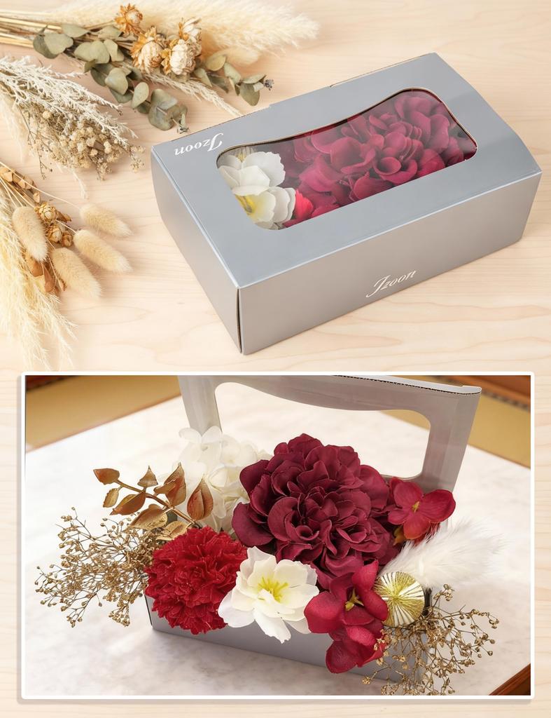 [JZOON] Popular Hair Ornament Set: Dried Flowers, Baby's Breath, Japanese Ball, Gold Leaf, Handmade Hair Accessory, Mizuhiki, Flower, Coming-of-Age