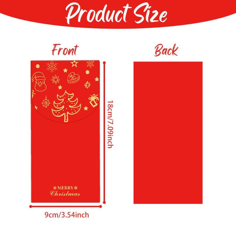 2/5Pcs Gold Foil Designed Red Envelope Bags Christmas Blessing Lucky Money Bags Christmas Party Supplies Happy New Year Gifts