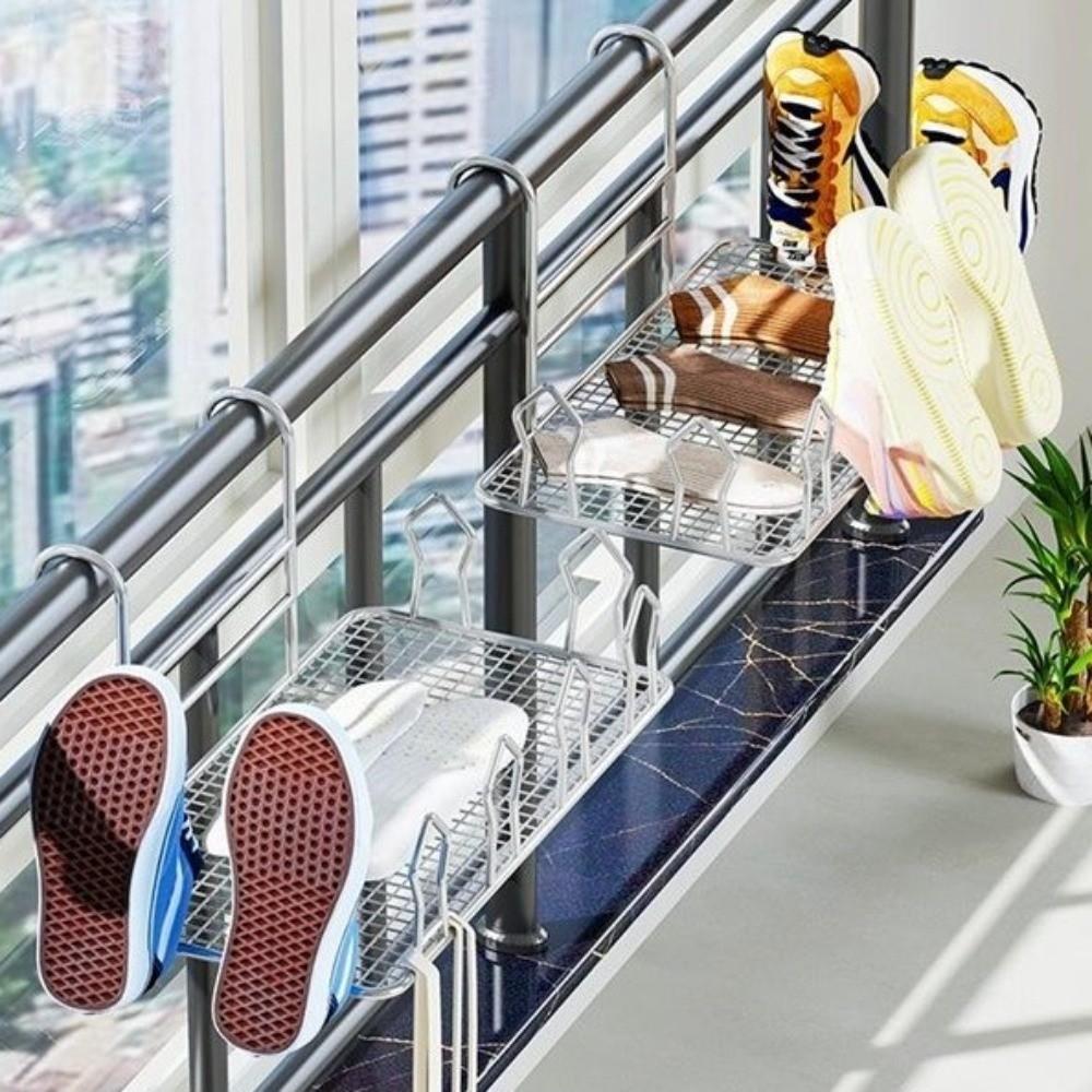 Metall Balkon Schuhständer Mehrzweck Hängender Wäscheständer Balkon
