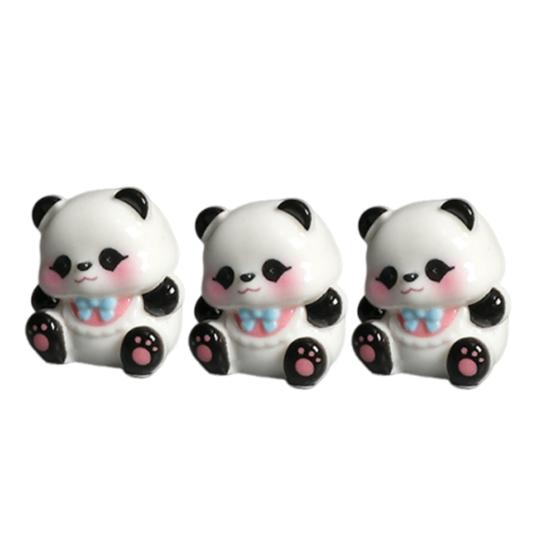 3 Pcs Mini Panda Figurines, Cute Resin Panda Fairy Garden Accessories, Cartoon Tiny Animals Cake Topper for DIY Craft, Aquarium, Car