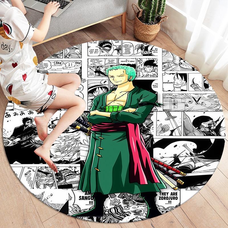 Roronoa Zoro Round Area Rug Carpet Rug For Living Room Bedroom Sofa Playroom Decor Nonslip Floor Mat