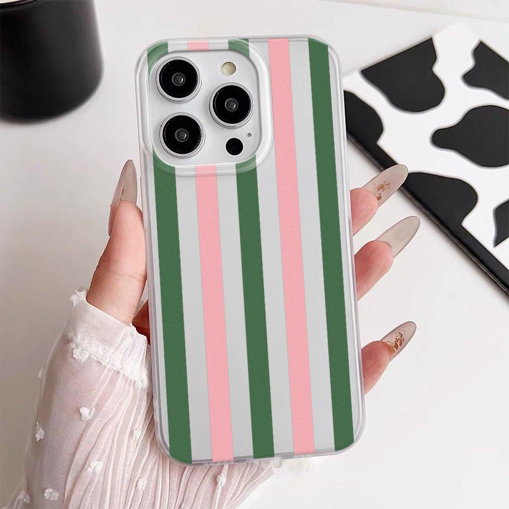 Colorful Vertical Stripes Phone Case For IPhone 11 13 14 PIus 15 12Pro Case 16 17 Pro Max 17Air Case Shockproof Clear Soft Case