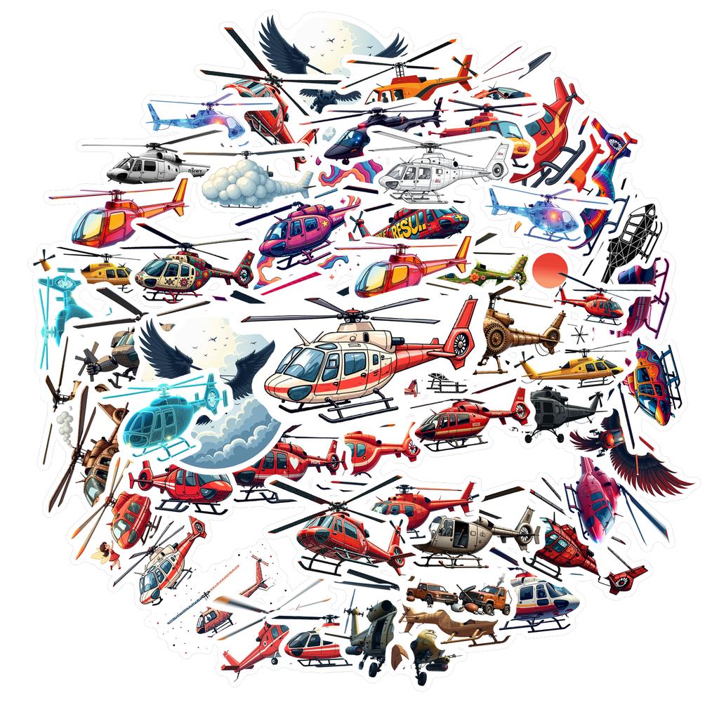 35pcs-100pcs Decals  Vinyl Vehicle Stickers Helicopter Stickers Transport Stickers for  Musical Instruments Phones Suitcases