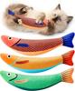 Katzenspielzeug Saury-Fisch, 3er-Pack, Mit Katzenminze und Knistergeräusch, Weich und Langlebig, Interaktiver Kicker für Kätzchen und Katzen zur Indoor-Bewegung, Für Alle Rassen
