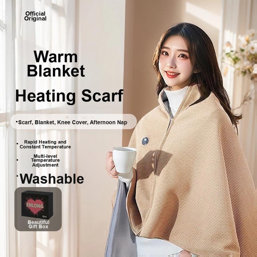 

Портативна електрична грілка-шаль для подорожей, яку можна прати, для дому та вулиці, мала, для користувача без павербанка M абрикосовий