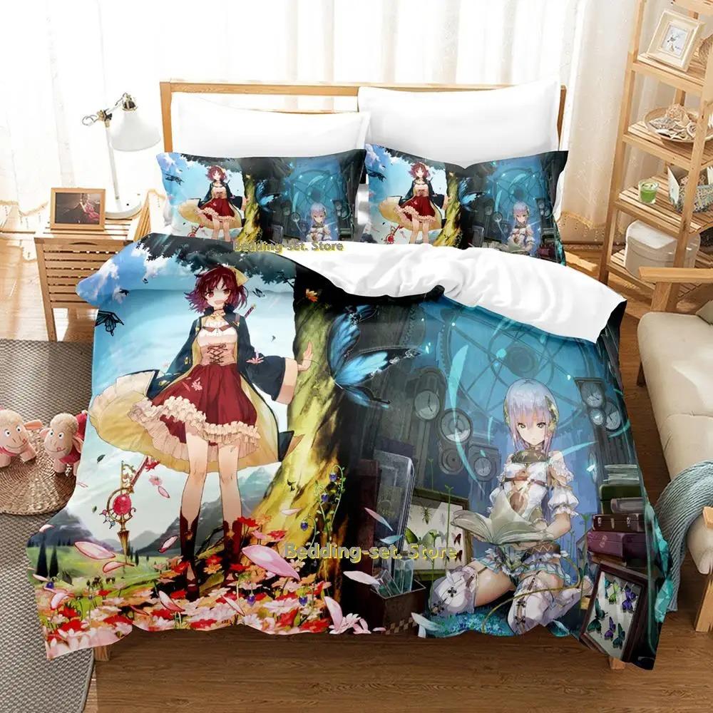 New Atelier Sophie Bedding Set Cartoon Anime three-piece set Adult Kid Bedroom Duvetcover Sets queen bedding set