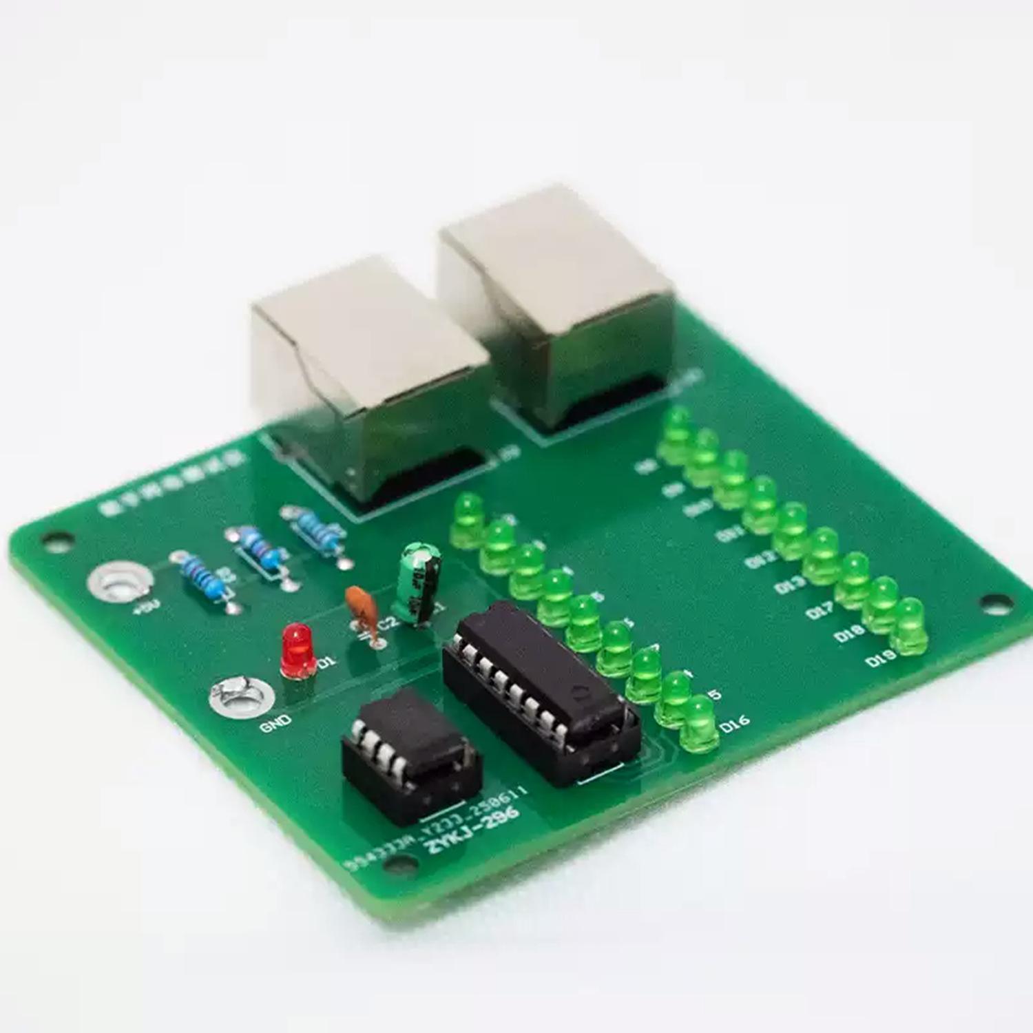 

DIY Network Cable Continuity Tester Kit - ZYKJ-296: Expert Electronic Training and Welding Components PCB Empty Board