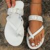 New Summer Fashion Comfortable Solid Color Casual Roman Style Sandals Flat Heel Large Size Toe Cover Retro Shoes for Women