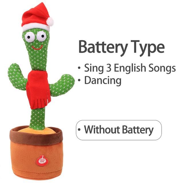 Dancing Cactus Electron Plush Toy Luminous Talking Twisting Cactus Doll Sound Record Repeat Toy Kid Education Toy Christmas Gift