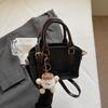 Plush Pendant Hand Carry Fashion Bag Women's Summer New Portable Simple Personality Retro Shoulder Messenger Bag