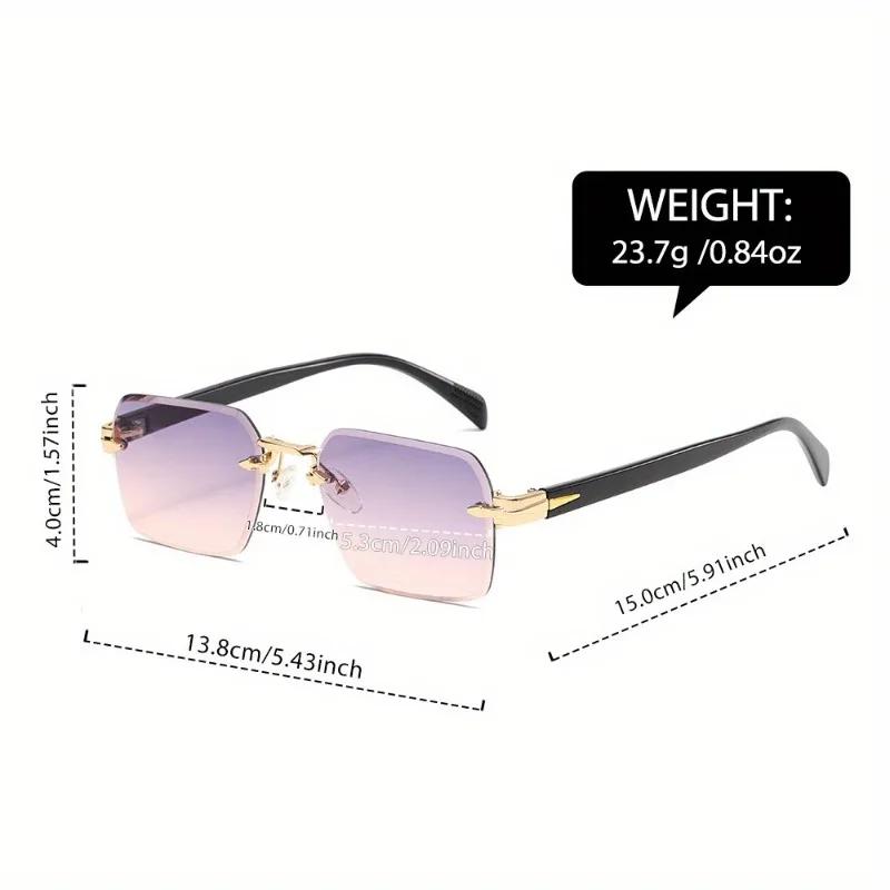 Frameless Square Sunglasses Stylish Look For Women Men Unisex Fashion Eyewear