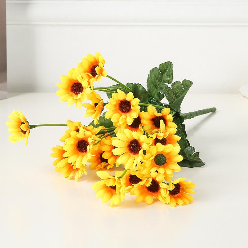 1Pcs Artificial Sunflowers Silk Fake Flowers Floral Bouquet For Home Living Room Decor Wedding Handheld Prop Table Centerpiece