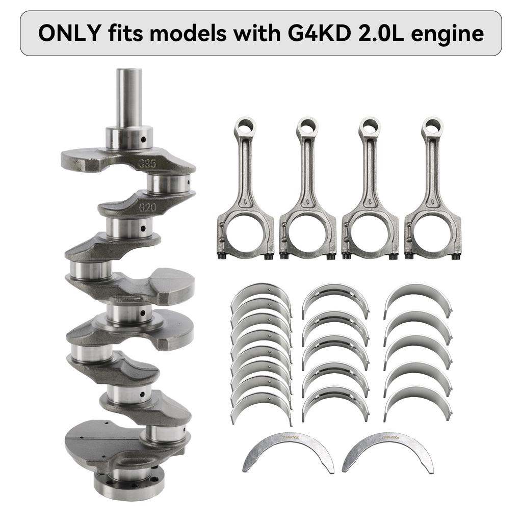 G4KD 2.0L Engine Rebuild Kit-Crankshaft Con Rod Bearing Kit for Hyundai Kia